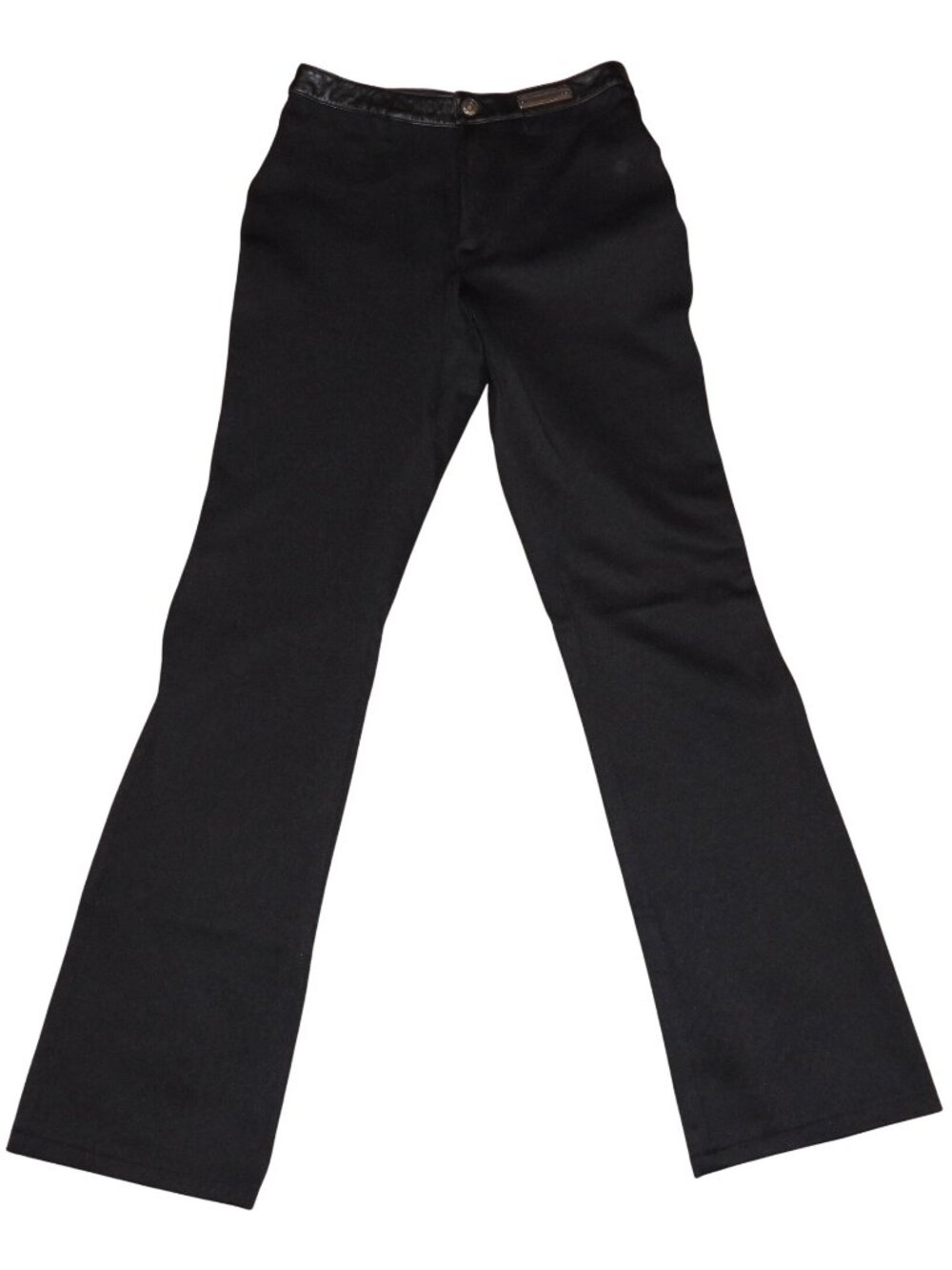 Harley Davidson Black Genuine Riding Leather Trim Bootcut Pants Womens Size 4
